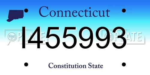 I455993 Connecticut License Plate