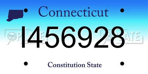 I456928 Connecticut License Plate