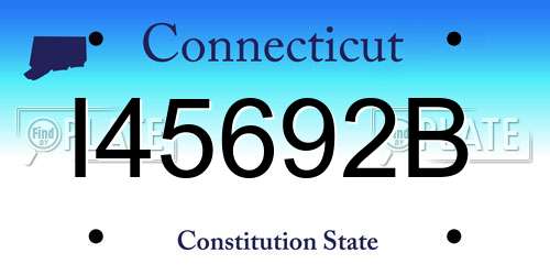 I45692B Connecticut License Plate