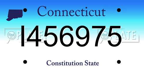 I456975 Connecticut License Plate