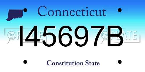 I45697B Connecticut License Plate
