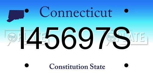 I45697S Connecticut License Plate