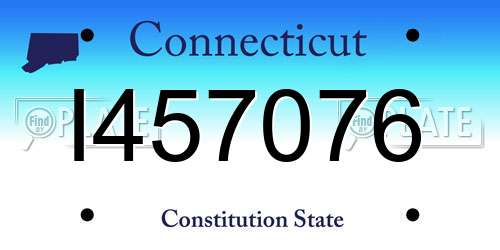 I457076 Connecticut License Plate