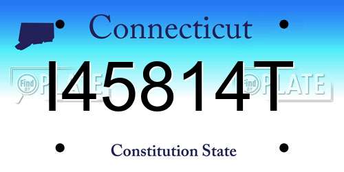 I45814T Connecticut License Plate