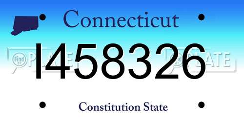 I458326 Connecticut License Plate