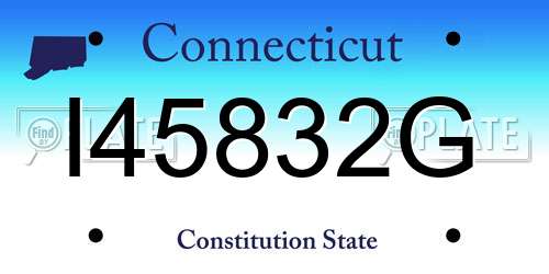 I45832G Connecticut License Plate