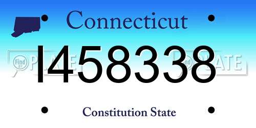 I458338 Connecticut License Plate