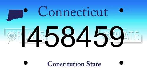 I458459 Connecticut License Plate