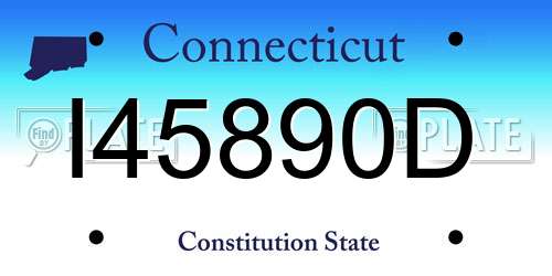 I45890D Connecticut License Plate