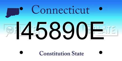 I45890E Connecticut License Plate