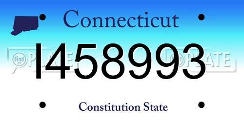 I458993 Connecticut License Plate