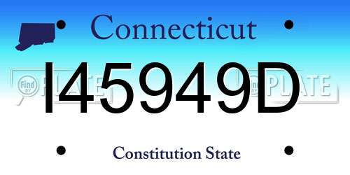 I45949D Connecticut License Plate