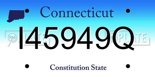 I45949Q Connecticut License Plate