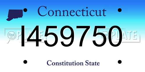 I459750 Connecticut License Plate