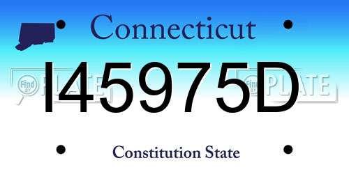 I45975D Connecticut License Plate