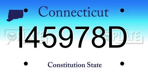I45978D Connecticut License Plate