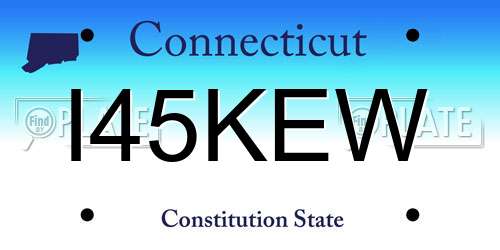 I45KEW Connecticut License Plate