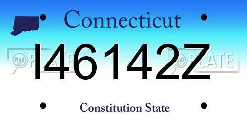 I46142Z Connecticut License Plate