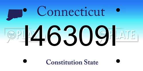 I46309I Connecticut License Plate
