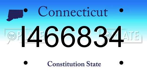 I466834 Connecticut License Plate
