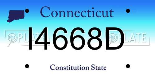 I4668D Connecticut License Plate