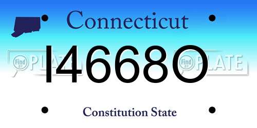 I4668O Connecticut License Plate