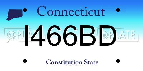 I466BD Connecticut License Plate