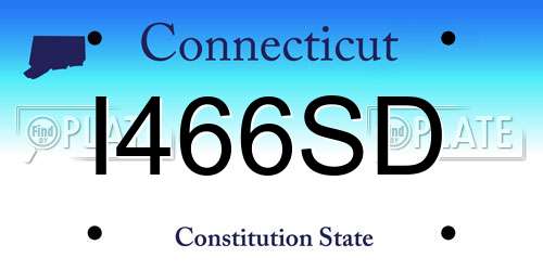 I466SD Connecticut License Plate