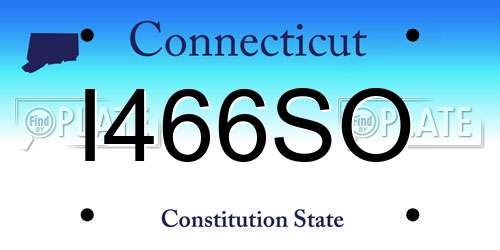 I466SO Connecticut License Plate