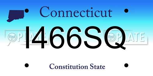 I466SQ Connecticut License Plate