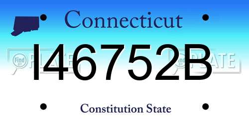 I46752B Connecticut License Plate