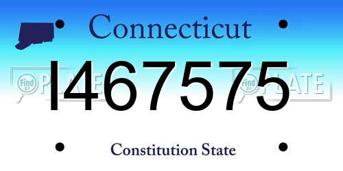 I467575 Connecticut License Plate