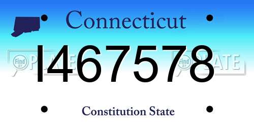 I467578 Connecticut License Plate