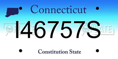 I46757S Connecticut License Plate