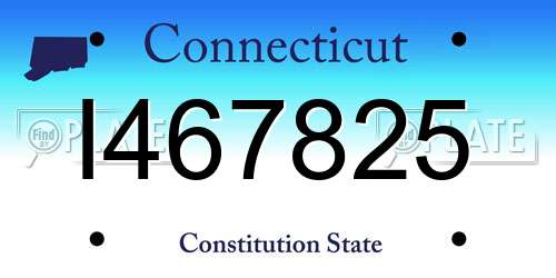 I467825 Connecticut License Plate