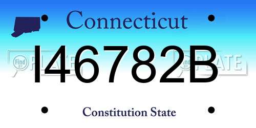 I46782B Connecticut License Plate
