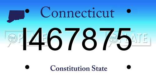 I467875 Connecticut License Plate