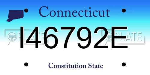 I46792E Connecticut License Plate