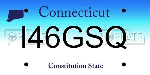 I46GSQ Connecticut License Plate