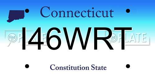 I46WRT Connecticut License Plate