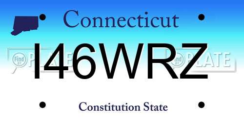 I46WRZ Connecticut License Plate