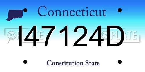 I47124D Connecticut License Plate