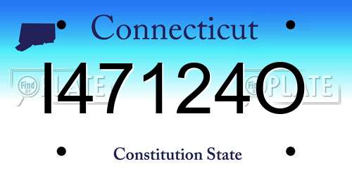 I47124O Connecticut License Plate