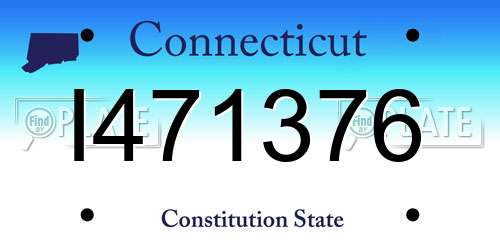 I471376 Connecticut License Plate