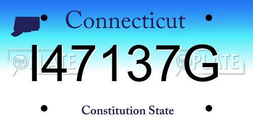 I47137G Connecticut License Plate