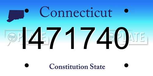 I471740 Connecticut License Plate