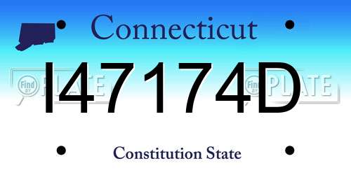 I47174D Connecticut License Plate