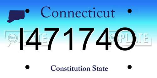 I47174O Connecticut License Plate