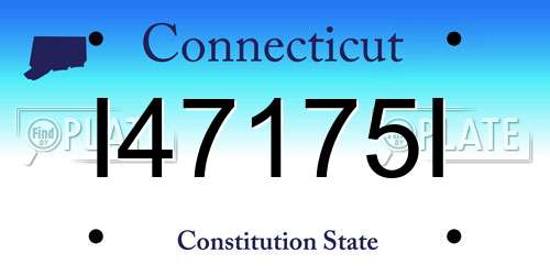 I47175I Connecticut License Plate