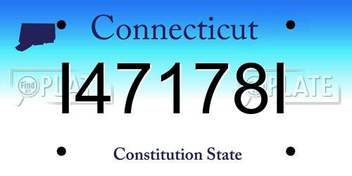 I47178I Connecticut License Plate